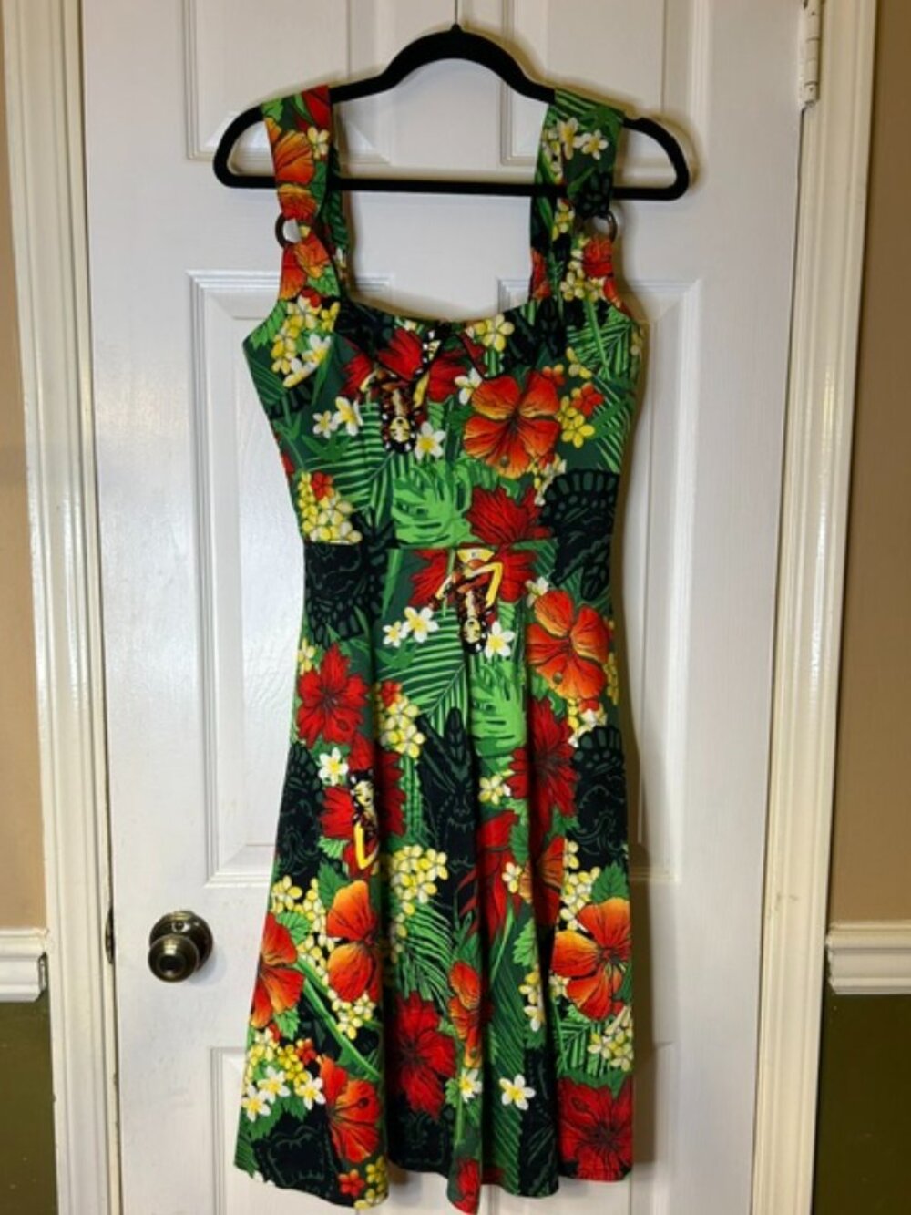 Voodoo Vixen Vintage Floral Bold Dress - Size Medium